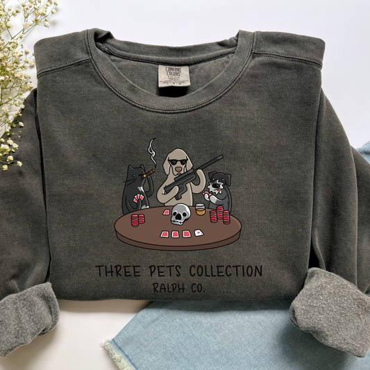 Custom Three Pet Crewneck Sweatshirt