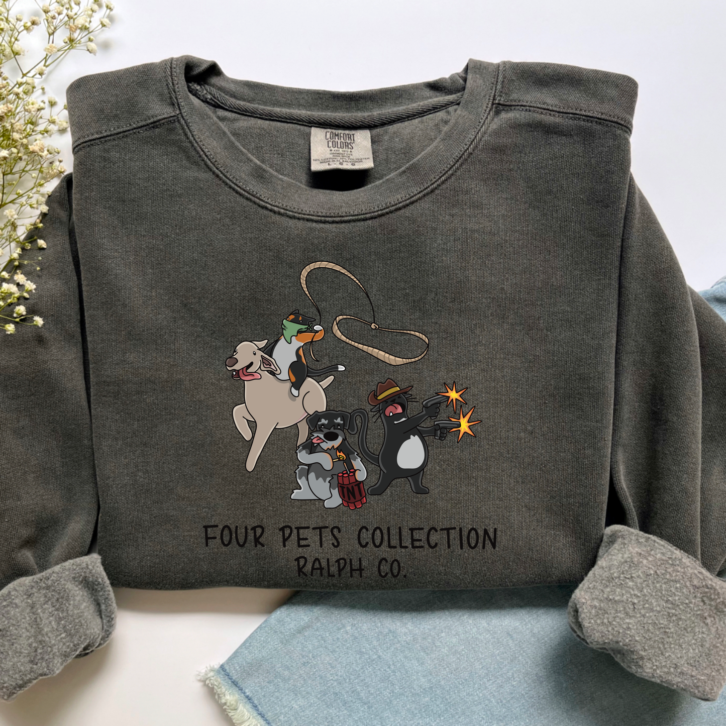 Custom Four Pet Crewneck Sweatshirt